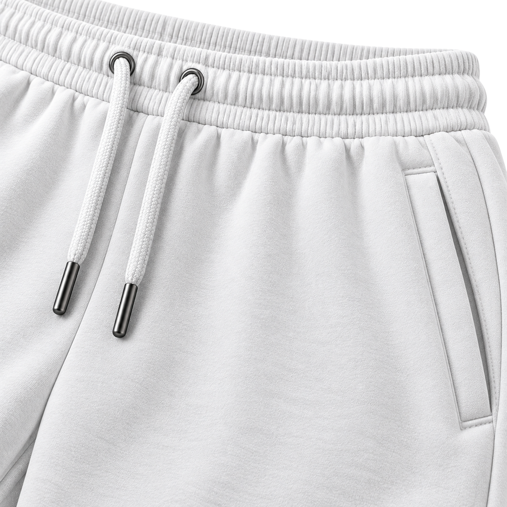 Premium Cotton Fleece Sweat Shorts – Pure White | CEROVAN