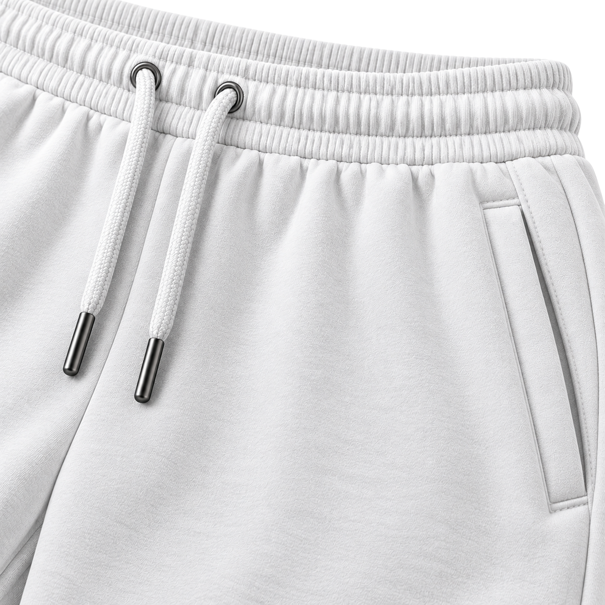 Premium Cotton Fleece Sweat Shorts – Pure White | CEROVAN