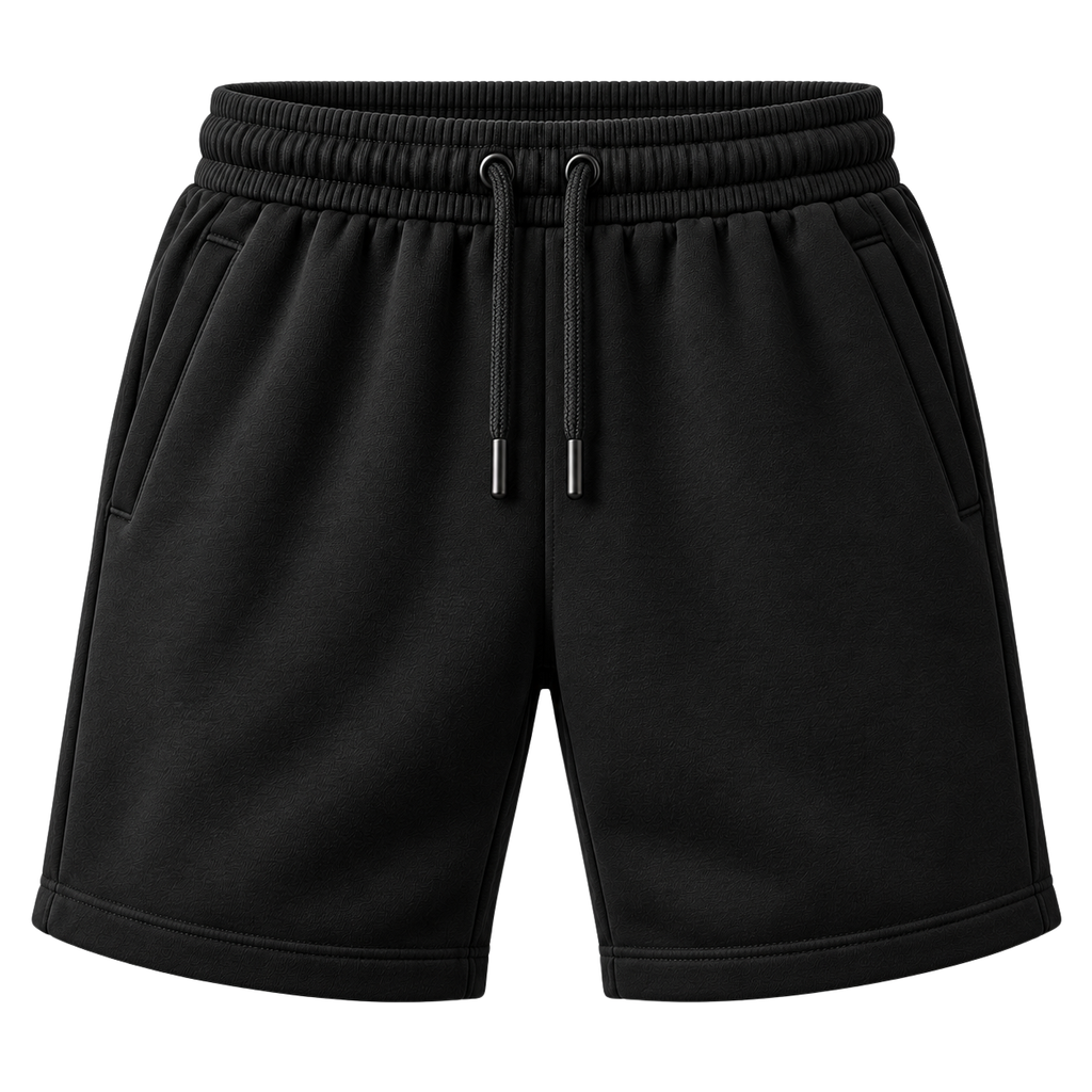 Premium Cotton Fleece Sweat Shorts – Classic Black | CEROVAN