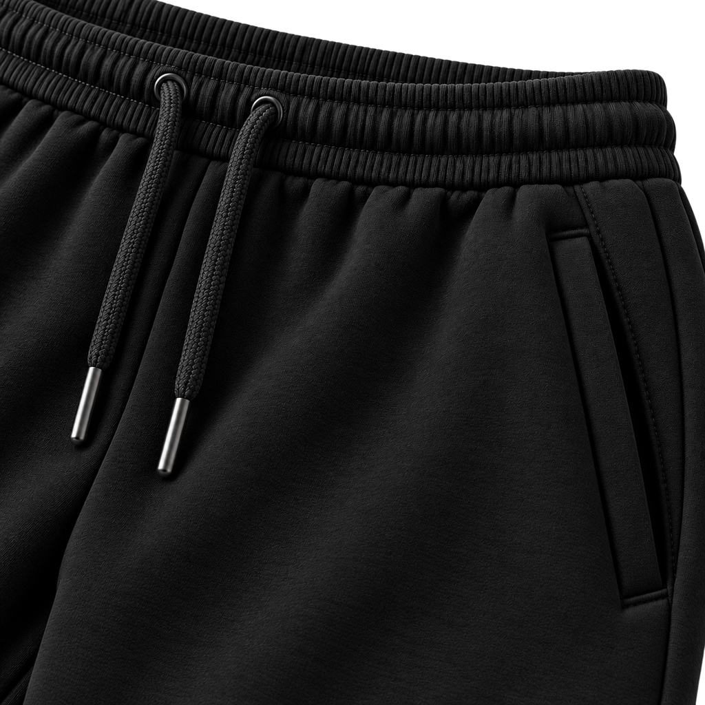 Premium Cotton Fleece Sweat Shorts – Classic Black | CEROVAN