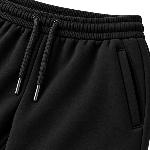 Premium Cotton Fleece Sweat Shorts – Classic Black | CEROVAN