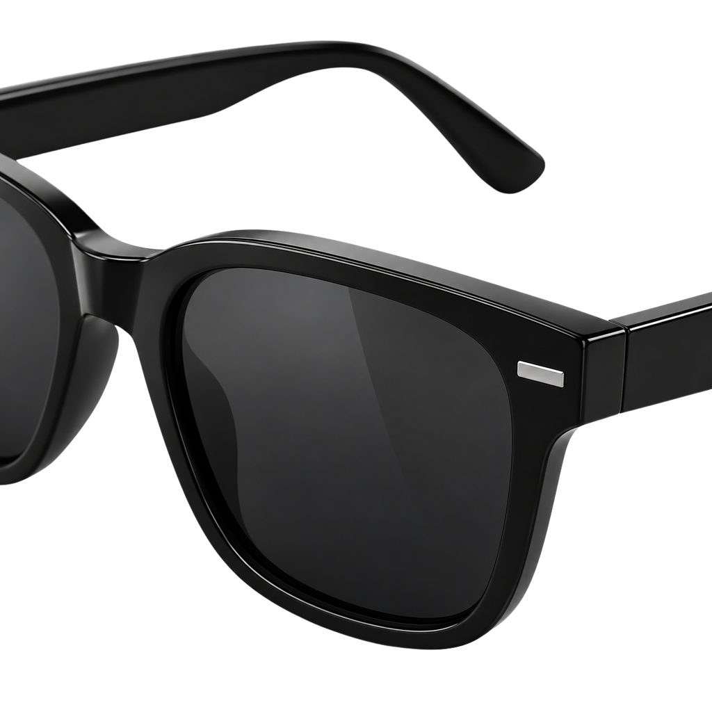 Premium Classic Square Sunglasses – Gloss Black | CEROVAN