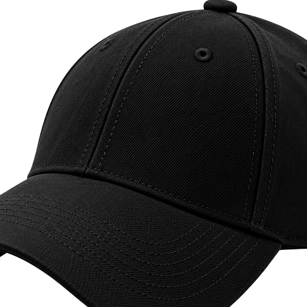 Premium Cotton Twill Baseball Cap – Classic Black | CEROVAN