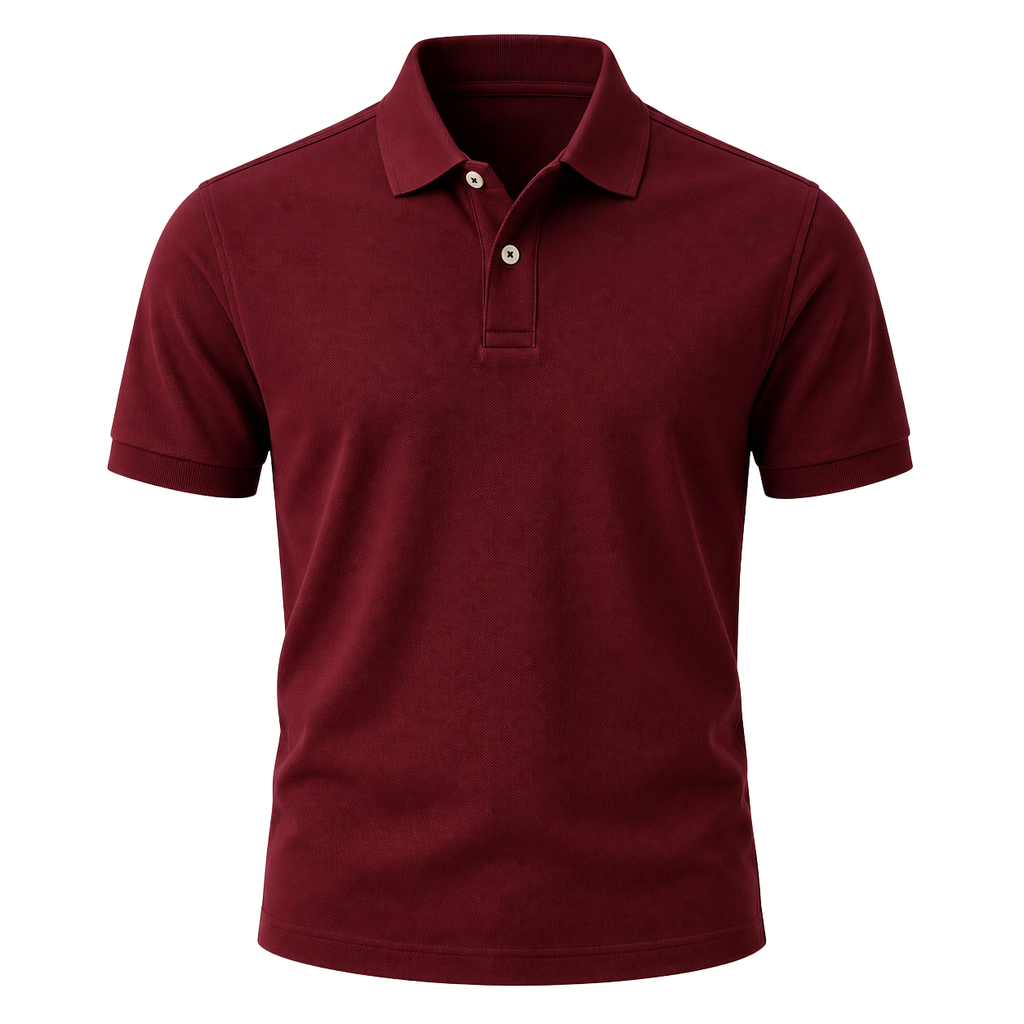 Premium Piqué Cotton Polo Shirt – Burgundy | CEROVAN