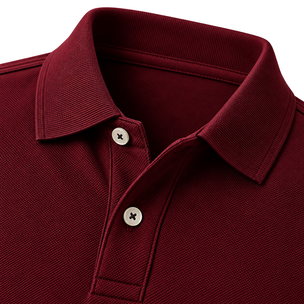 Premium Piqué Cotton Polo Shirt – Burgundy | CEROVAN