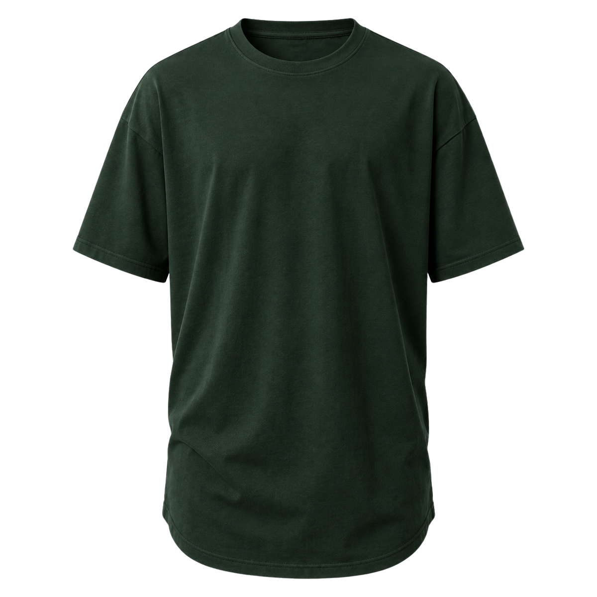 Premium Cotton Longline T-Shirt – Forest Green | CEROVAN