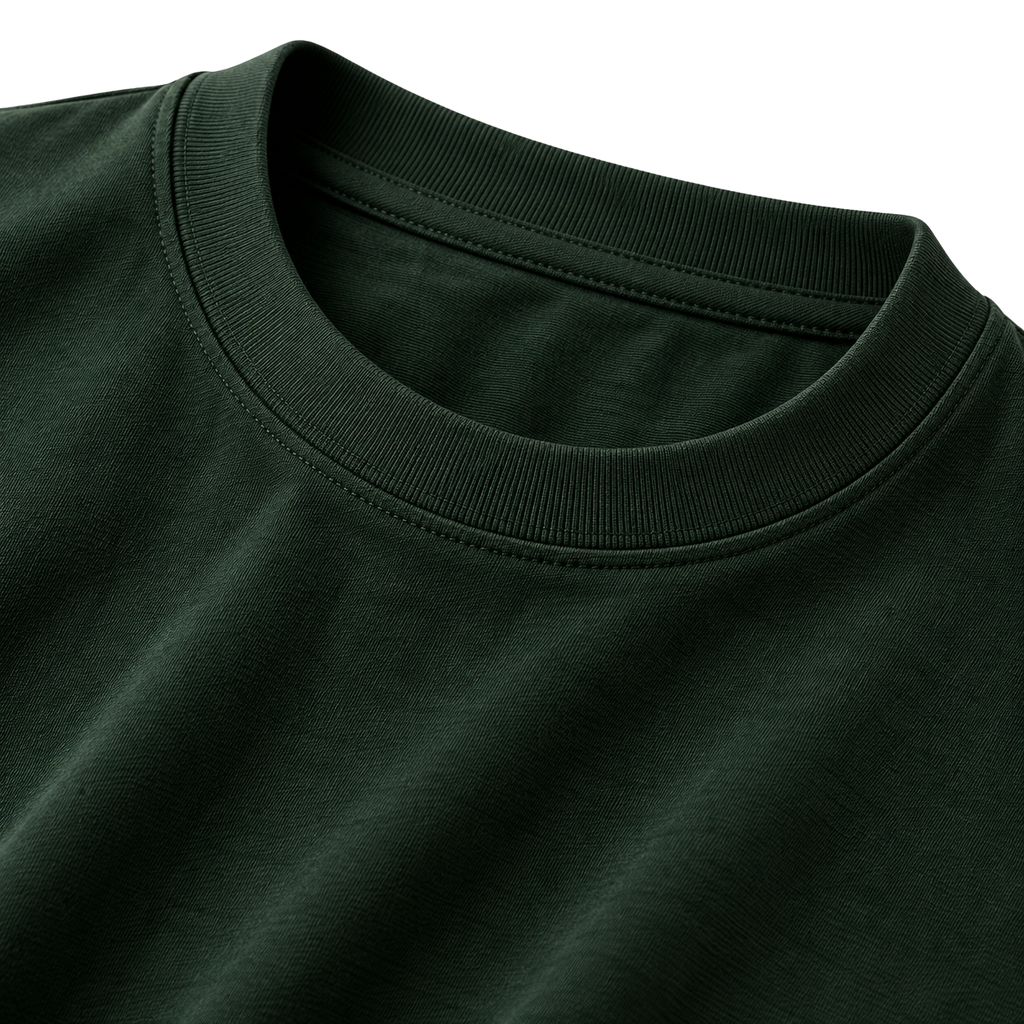 Premium Cotton Longline T-Shirt – Forest Green | CEROVAN